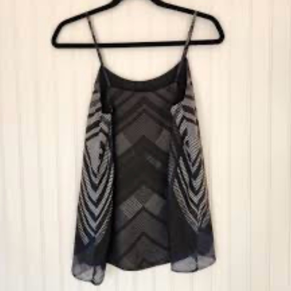 Vince Black and Gray Patterned Camisole